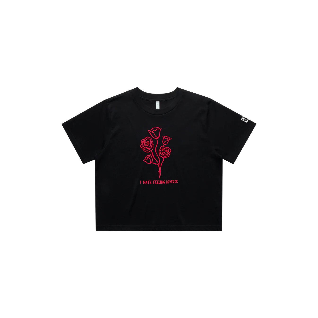 Hongza Lovesick Roses Black Crop Tee